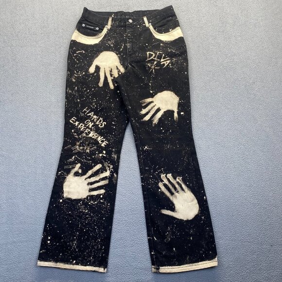 New York & Company Women's Boot Cut Black Jeans Dark Wash Stretch Size 14Petite - Picture 1 of 13